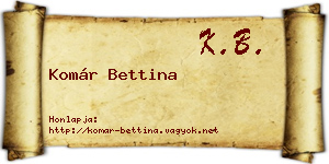 Komár Bettina névjegykártya
